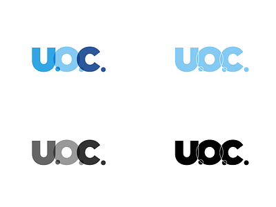 UOC Logo WIP acronym blue clean logo sans simple typography uoc yale