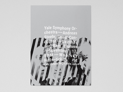 Yale Symphony Orchestra, Three Viennese Bees beethoven clean concert design gray minimal music poster sans white