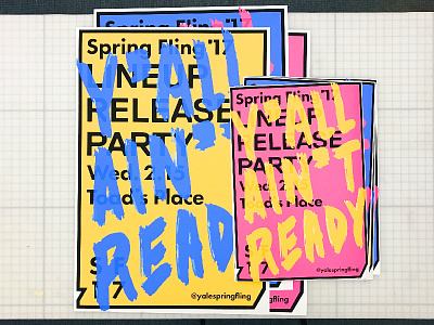 Spring Fling '17 Lineup Release Posters branding brush concert design lettering logo music pink poster typography