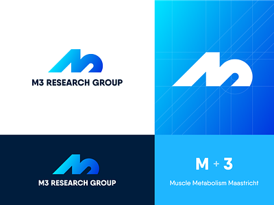 M3 Research Group – Logo Design branding gradient grid health icon icon design identity identity design logo logo grid logo mark m m3 maastricht metabolism monogram muscle research