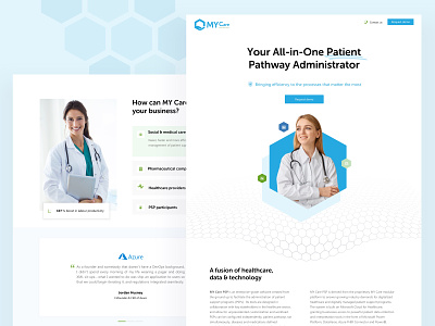 Landing page of a healthcare solution branding flat healthcare hospital landing page software web website