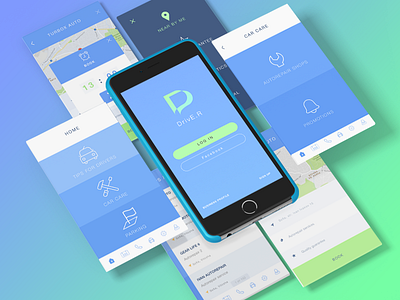 DrivE.R app design car interface mobile ui ux