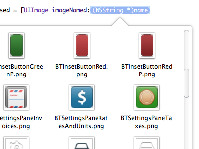 Image popover mock for Xcode
