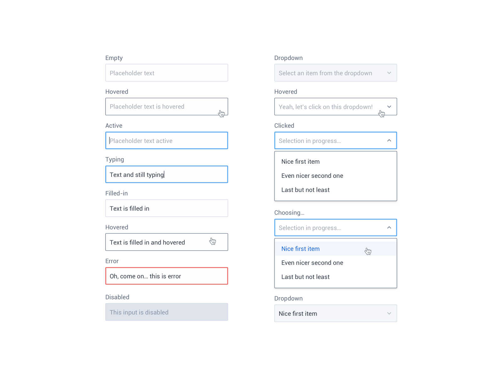 Input dropdown. Input field. input states design. input field ui. design input elements.
