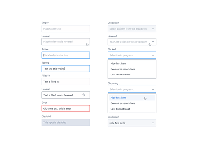 Inputs & Dropdowns (Countly)