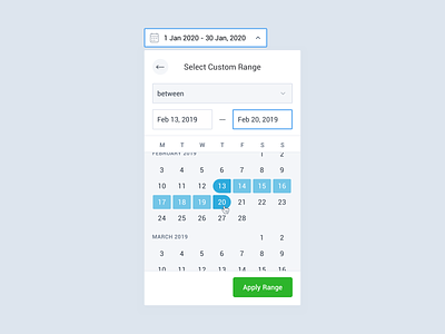 Date Picker (Countly) analytics app button calendar component dashboard date date picker date range design flat input interface picker selection selector time time range ui ux