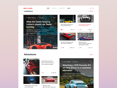 Homepage (Soulmates) 2018 articles blog cars design grid landing page layout layouts minimal navigation news social table tiles typography ui ux webdesign website website design