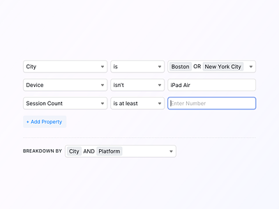 🎈 A small part of a Filter / Query Builder - New Countly UI
