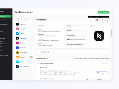 ⚙️ Settings / Apps - New Countly UI analytics app clean cms collapse configuration dashboard filter icon input layout light ui logo material menu navigation settings tooltip ui ux