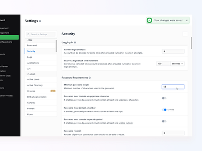 ⚙️ A Small part of Settings - New Countly UI analytics app banner clean configuration dashboard design form material menu message nav navigation notification panel popup settings setup ui ux