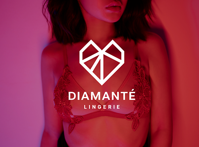Branding (2020) - Diamanté brand brand identity branding brandmark clean concept fashion heart identity lingerie logo logodesign logomark logotype minimal sexy shape ui ux vector