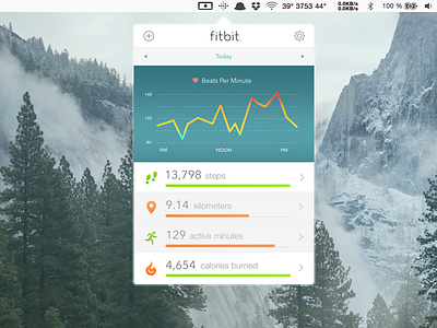 Fitbit Widget Concept [WIP] activity app data fitbit osx performance tracking ui ux widget