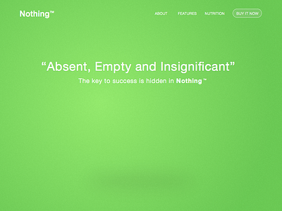 Nothing Landing Page clean design funny gradient landing page microsite minimal nothing product simple ui