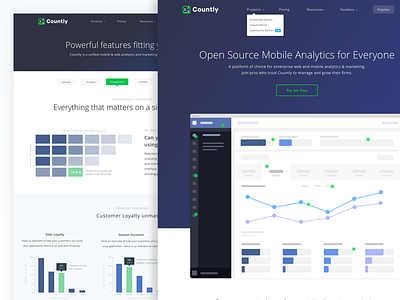 Countly Homepage Sneak Peek analytics branding design flat homepage landing product redesign sneak peek ui ux website