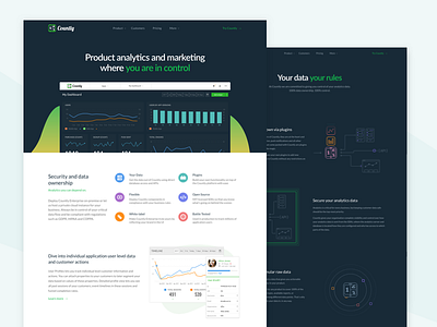 Product page - Countly 2017 analytics chart clean dark design landing product ui ux website