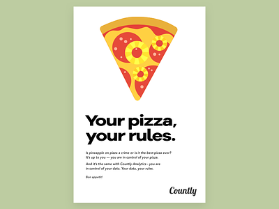 Countly Poster countly flat illustration layout minimal pizza poster type typography