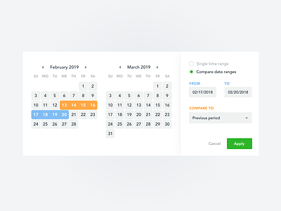 Date Picker with Compare Option (Countly)