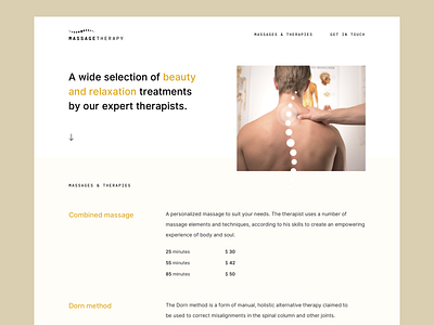 Simple Homepage (MassageTherapy) beauty brand identity branding calm clean layout focus golden ratio health homepage landing page layout logo massage minimal motivation typography ui ux website whitespace