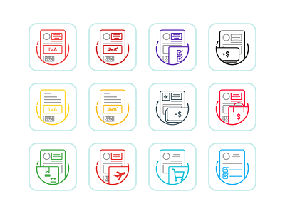 Document Issuance Icons app design icon illustration ui