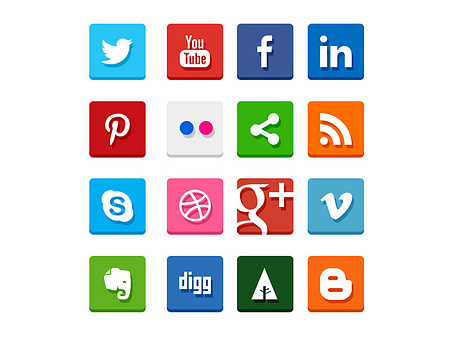 Simple Flat Social Media Icons by Graphicsfuel on Dribbble