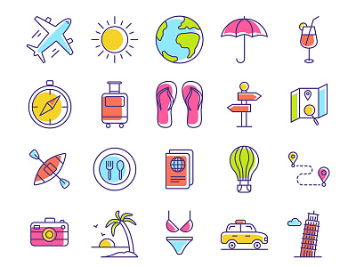 Travel Icons adventure icons color icons icons line icons outline icons travel travel icons vector icons vectors