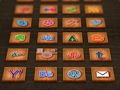 Wood Textured Social Media Icons download icons download psd social icons social icons download wooden social media icons