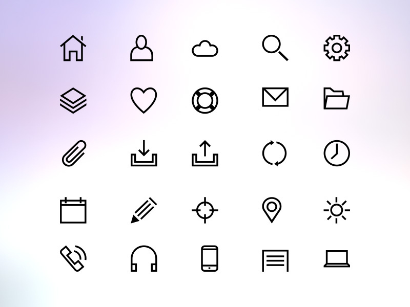 25 Line Icons by Graphicsfuel on Dribbble