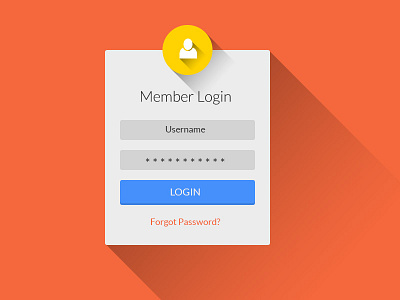 Flat Long Shadow Login UI login register login ui psd download ui form