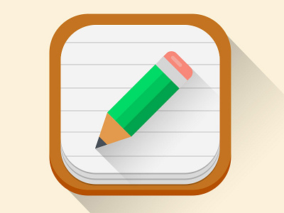 Flat App Icon For iOS 7 flat icon free icon icon tutorial ios7 app icon paper icon pencil icon psd download psd icon task app icon