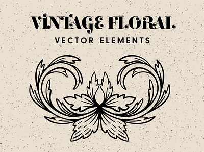 Vintage Floral Decoratives handdrawn vector florals handdrawn vector illustrations retro vectors vector decoratives vector elements vector florals vector illustrations vintage floral elements vintage floral vector elements