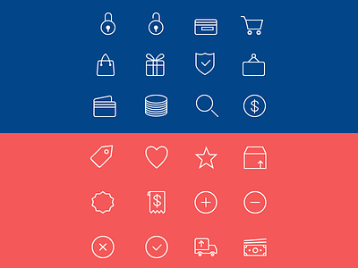 24 Ecommerce Line Icons (PSD & AI)