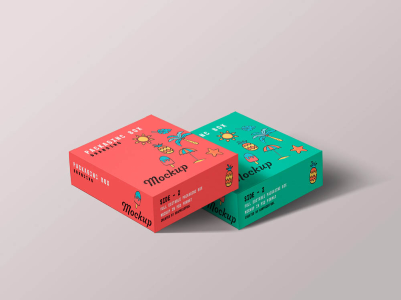 Download Square Packaging Box Mockups by GraphicsFuel (Rafi) on ...