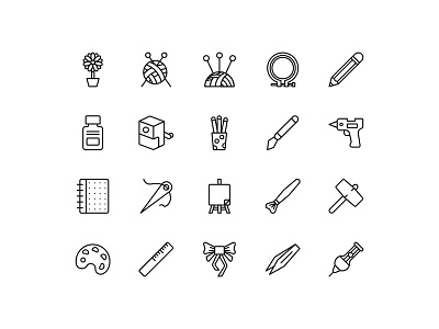 Arts and Crafts Icons by Graphicsfuel on Dribbble