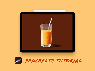 Design Orange Juice Glass in Procreate illustration learn procreate orange juice glass procreate procreate tutorial tut tutorials youtube procreate tutorial
