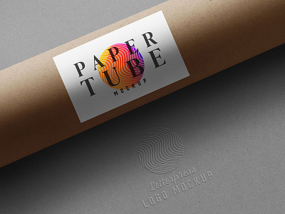 Paper Tube Stationery Logo Mockups psd logo mockups