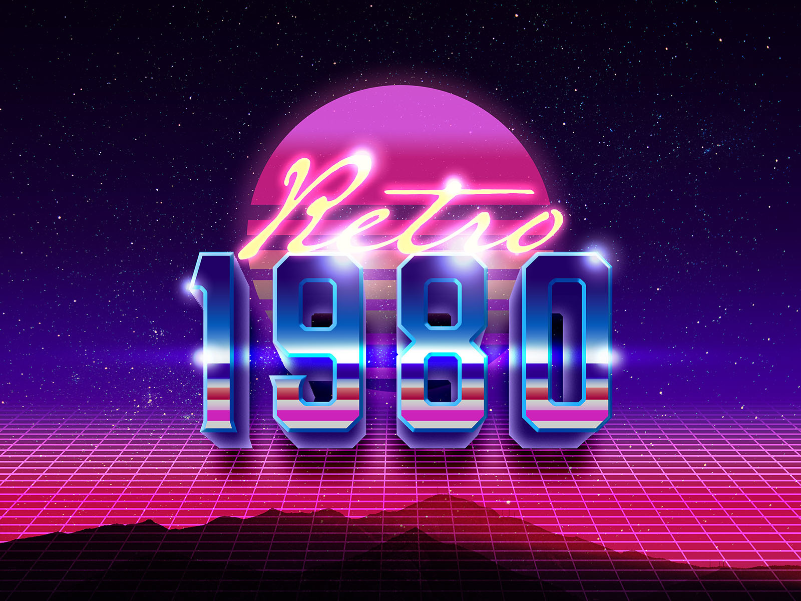 80s Retro Text Effect by Graphicsfuel on Dribbble