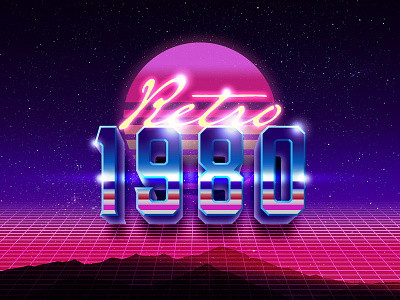 80s Retro Text Effect retro mockup template