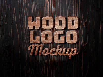 Wooden Logo Mockup 3d logo
