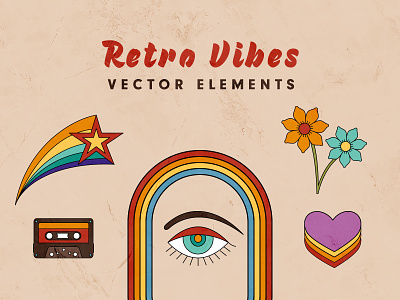 Retro Vibes Vector Elements vector graphics