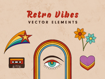 Retro Vibes Vector Elements vector graphics