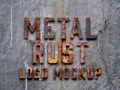 Metal Rust Logo Mockup freebies