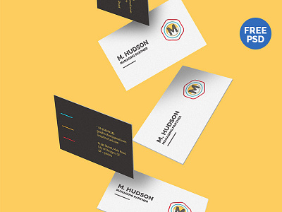 Download Free Falling Business Cards Mockup By Graphicsfuel On Dribbble
