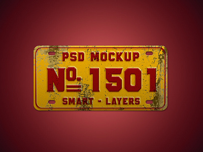 Vintage Number Plate Mockup download free freebie number plate psd file psd vintage
