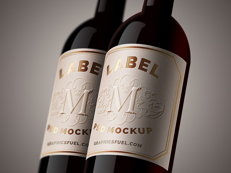 Download Wine Bottle Label Mockup by GraphicsFuel (Rafi) on Dribbble