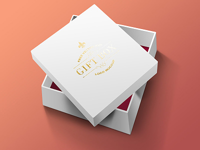 Gift Box PSD download psd free free psd freebies gift box psd gold foil logo logo logo mockup
