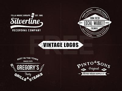 Free Vintage Logo Templates download free freebies logo templates logos retro vector logos vectors vintage logo