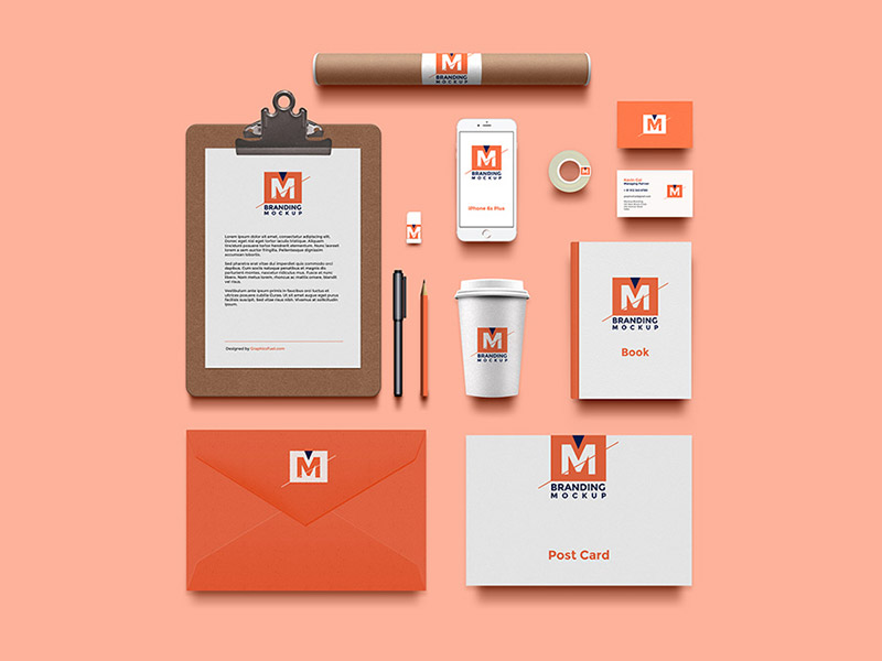 Download Free Branding Identity Mockup By Graphicsfuel Rafi On Dribbble PSD Mockup Templates