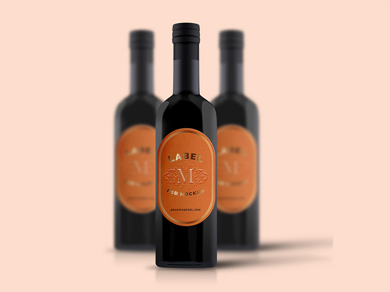 Download Wine Bottle Mockup by Graphicsfuel on Dribbble