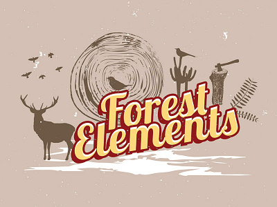 Forest Vector Elements deer download forest forest vector elements free freebies mountains trees vectors wood