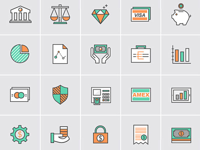 Bank & Money Icons bank icons download free freebies icons money icons vectors